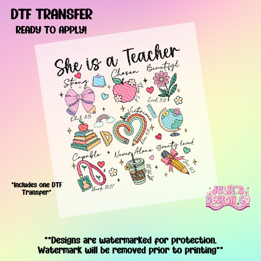 She is a teacher - Individual DTF Transfer