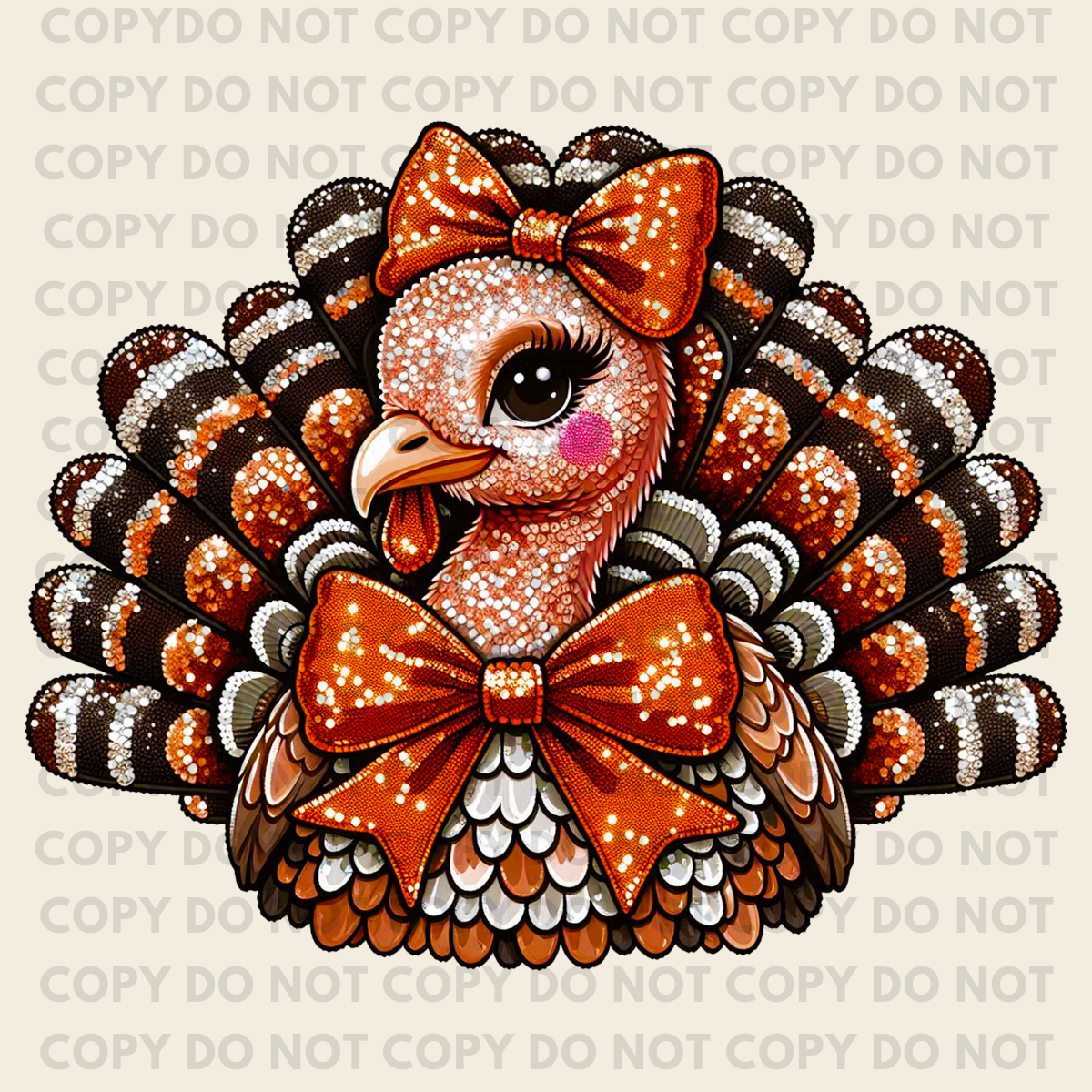 Faux Glitter Turkey - Individual DTF Transfer