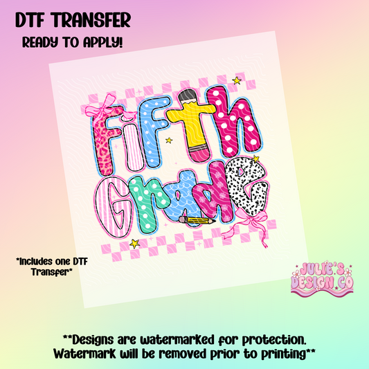 Fifth Grade - Individual DTF Transfer