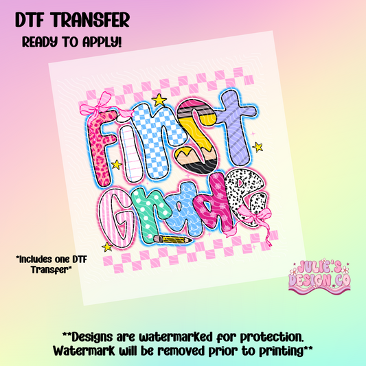 First Grade - Individual DTF Transfer