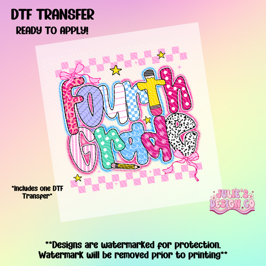 Fourth Grade - Individual DTF Transfer