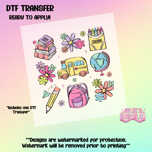 School bus girls - Individual DTF Transfer