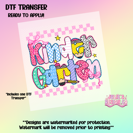 Kindergarten - Individual DTF Transfer