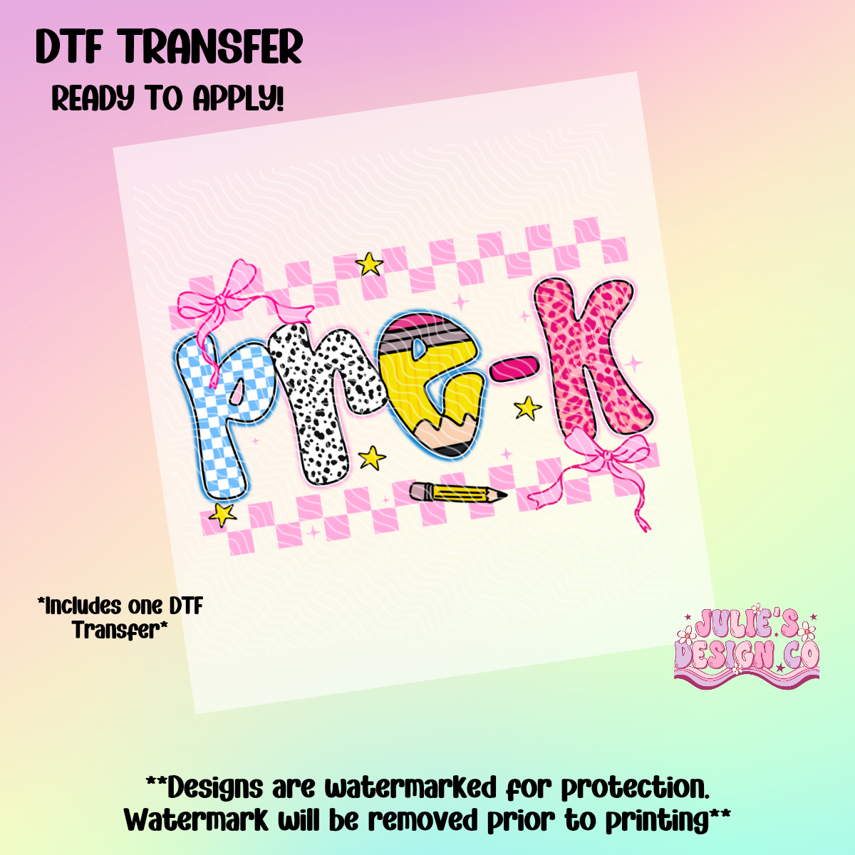 Pre-K - Individual DTF Transfer