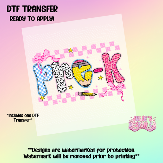 Pre-K - Individual DTF Transfer
