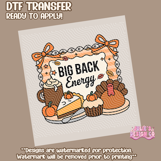 Big back energy - Individual DTF Transfer