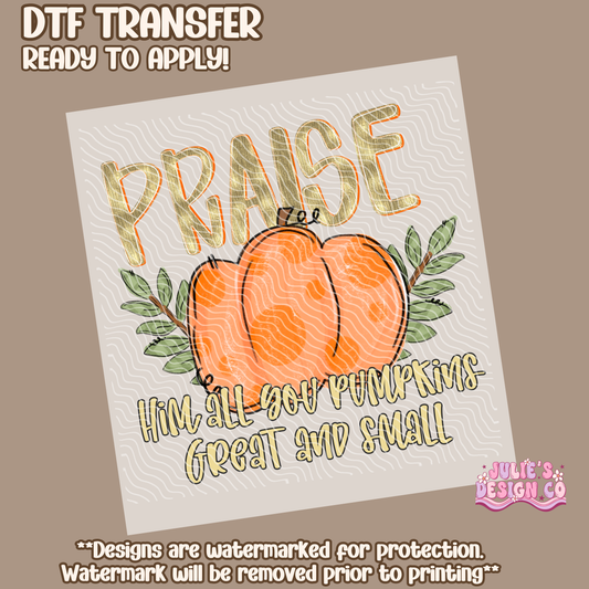 Praise him all - Individual DTF Transfer