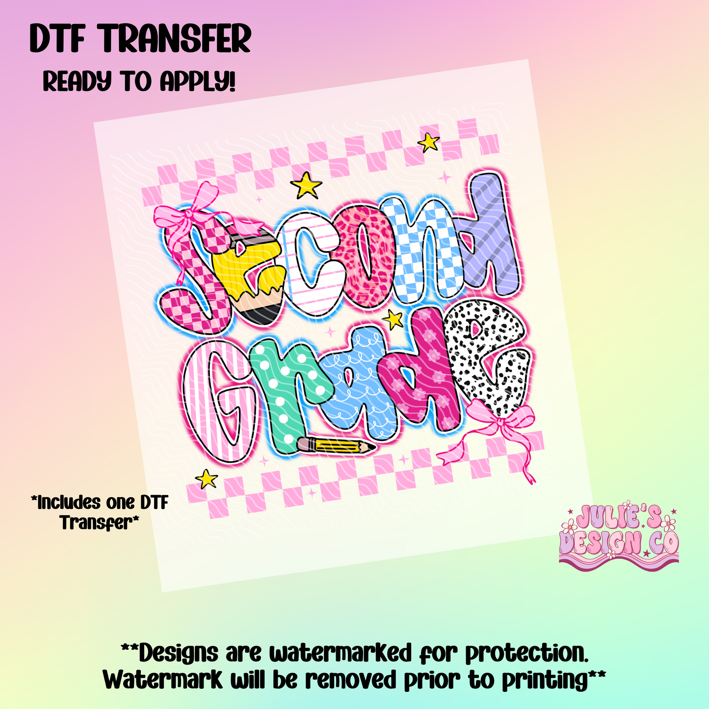 Second Grade - Individual DTF Transfer