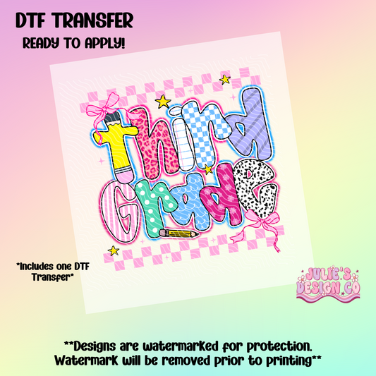 Third Grade - Individual DTF Transfer